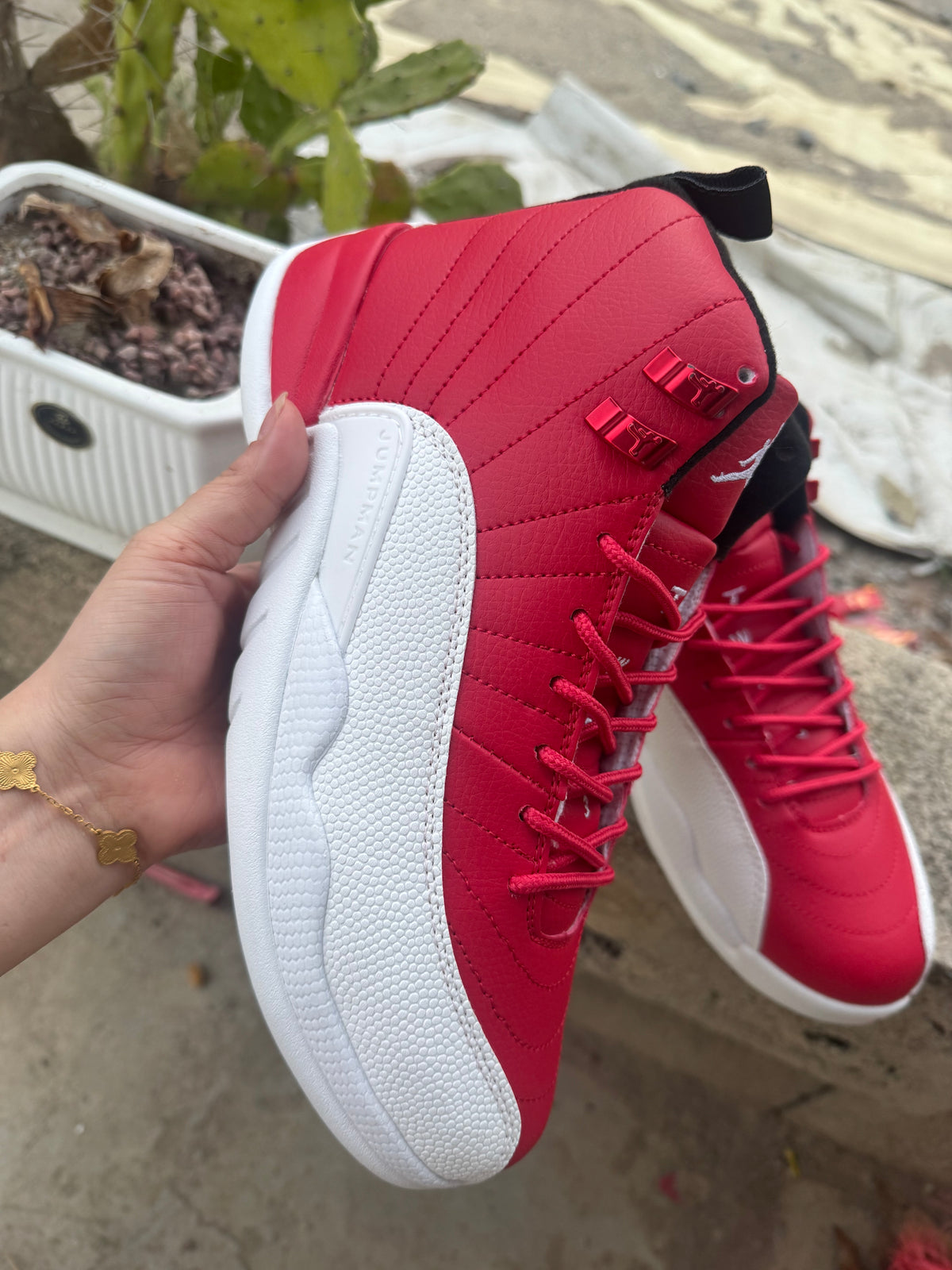 Air Jordan 12 Retro White & Red | Redline Canvas Edit