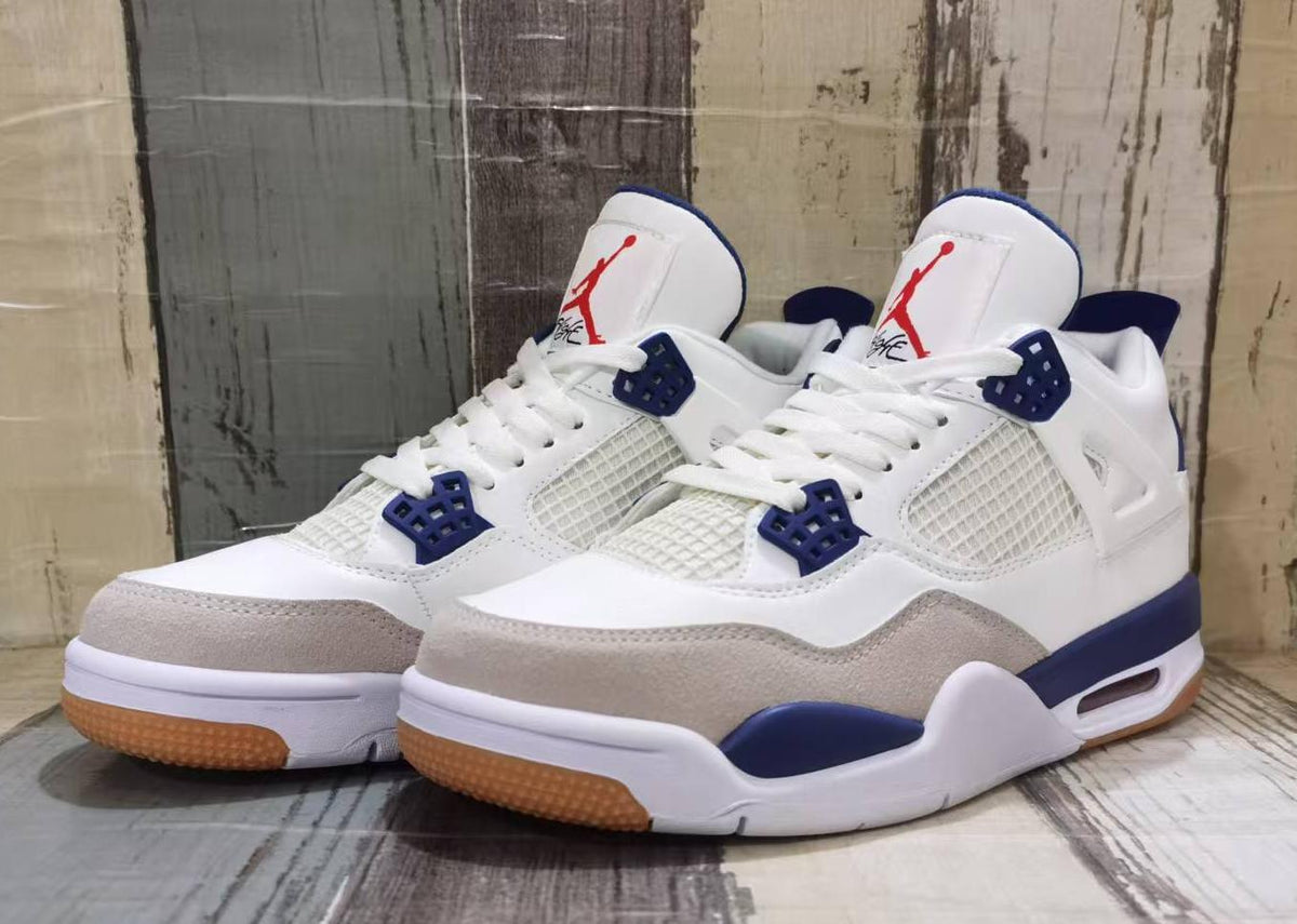 Air Jordan 4 Retro Off-White & Blue | Porcelain Current Edit