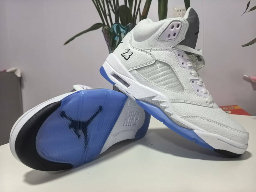 Air Jordan 5 Retro White Metallic Silver | Silverline Studio