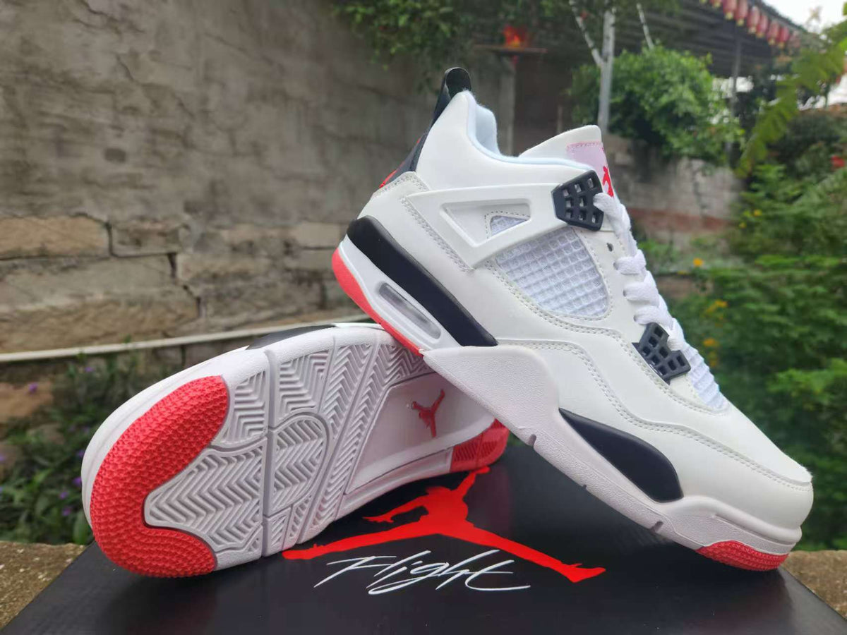 Air Jordan 4 Retro White & Red | Signal Contrast Edit