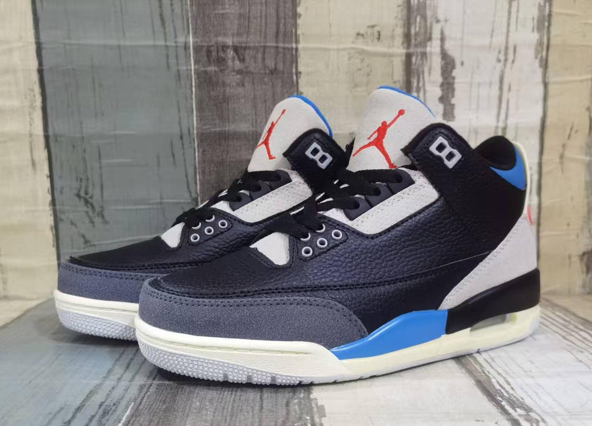 Air Jordan 3 Retro Men's Black-Blue-Red | Voltage Edit