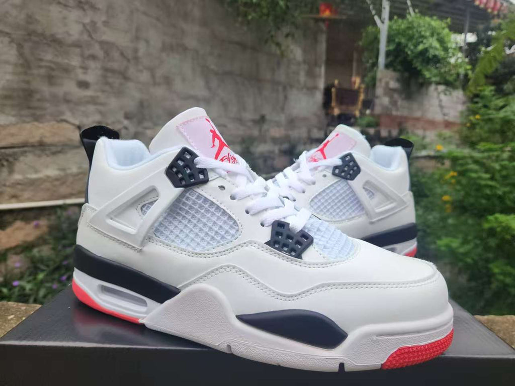 Air Jordan 4 Retro White & Red | Signal Contrast Edit