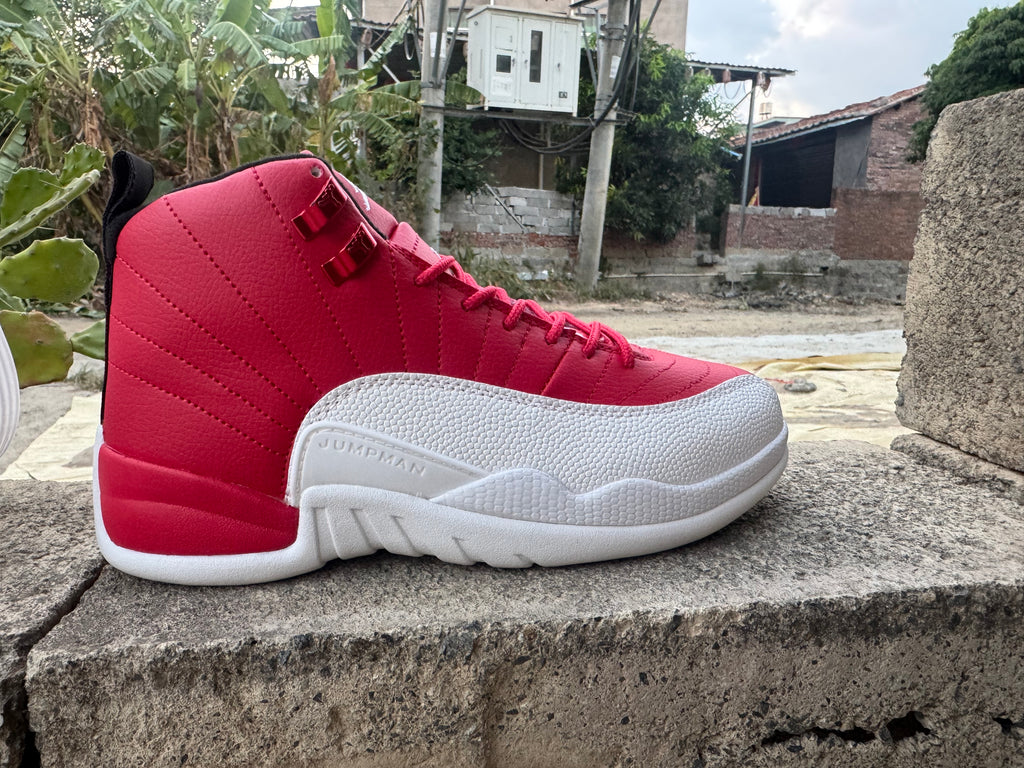 Air Jordan 12 Retro White & Red | Redline Canvas Edit